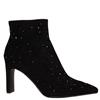UNA HEALY WOMENS DIAMANTE ZIP ANKLE BOOT - BLACK SUEDE